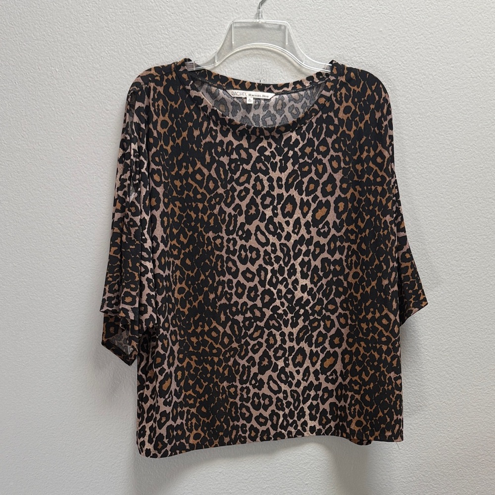 RACHEL Rachel Roy Brown Leopard Print Blouse